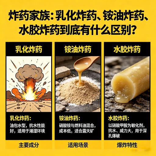 融水炸药家族：乳化炸药、铵油炸药、水胶炸药到底有什么区别？